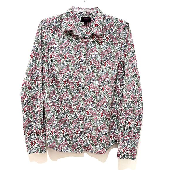 J Crew Slim Perfect Shirt in Liberty Floral Size 12, Liberty London - Picture 1 of 8